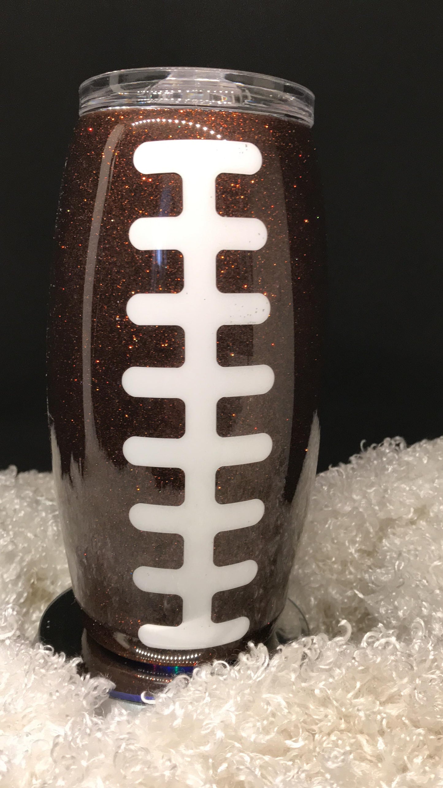 Full Glitter Football Tumbler