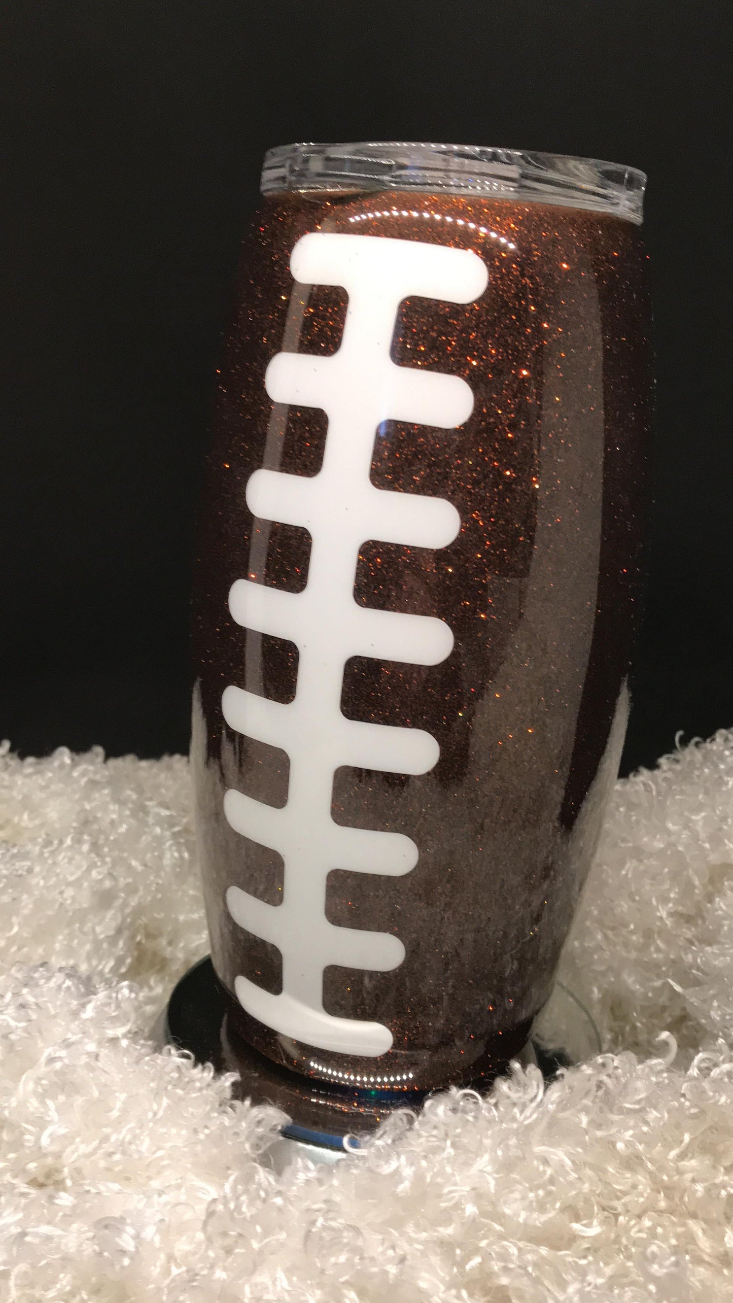 Full Glitter Football Tumbler