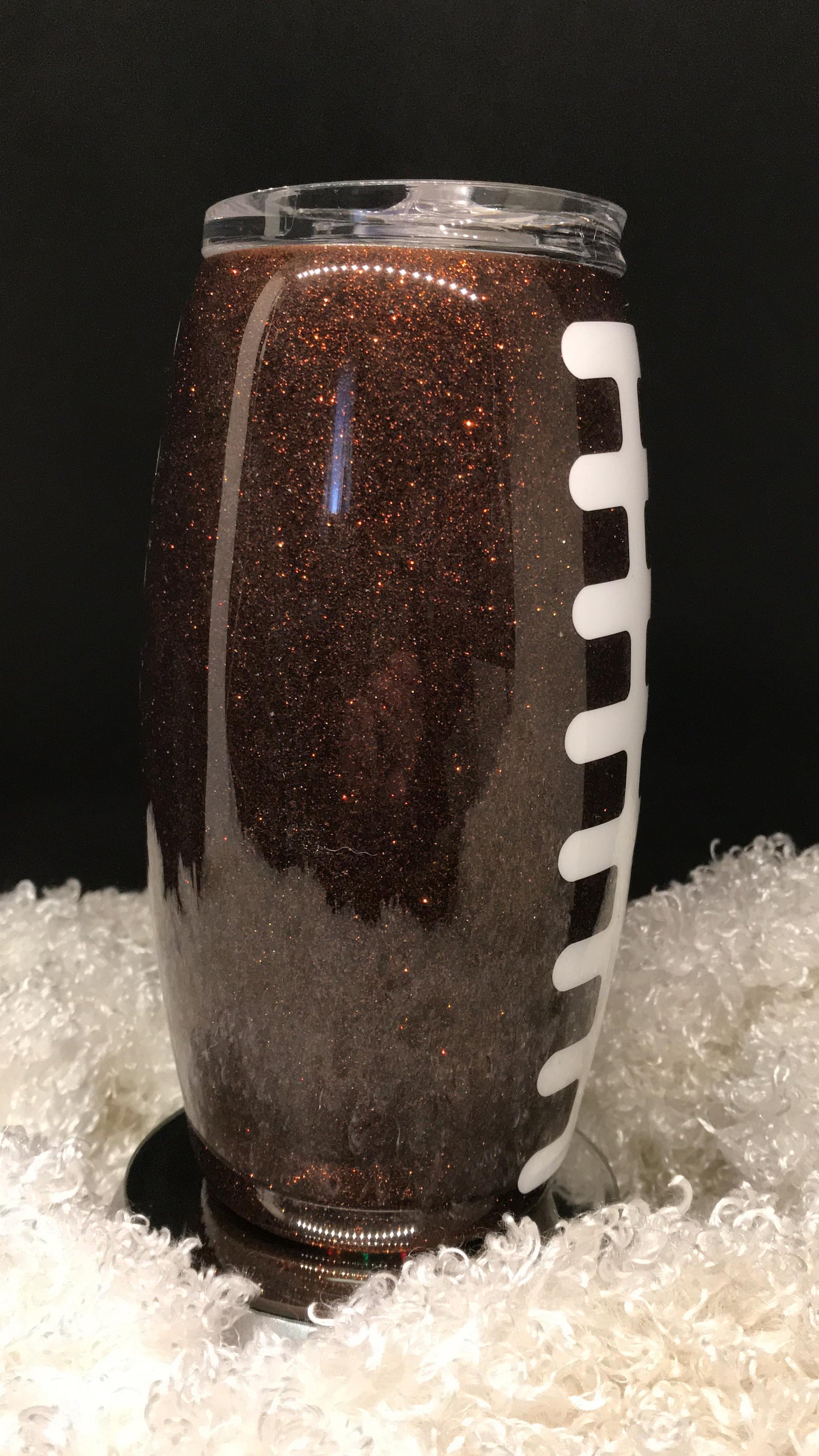 Full Glitter Football Tumbler