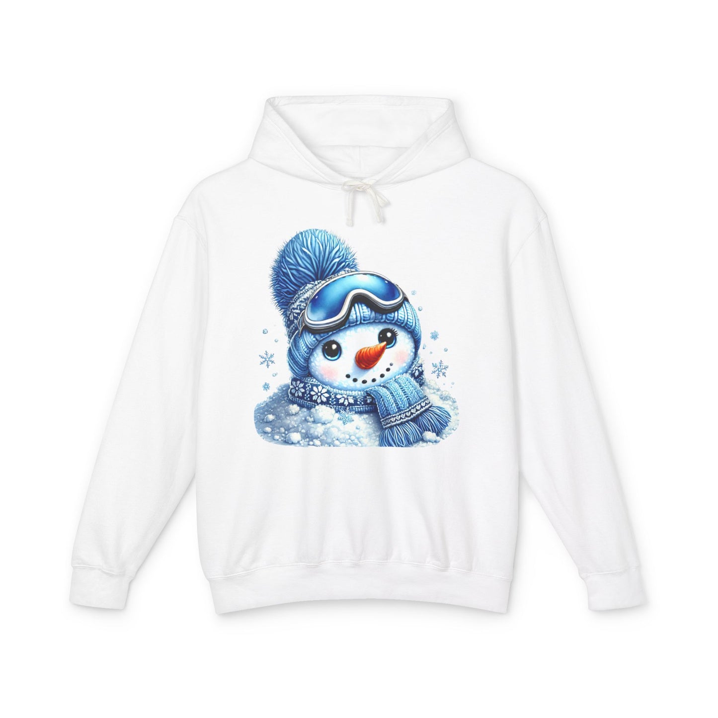 Snowman Hoodie - Unisex Lightweight Hooded Sweatshirt for Winter Fun